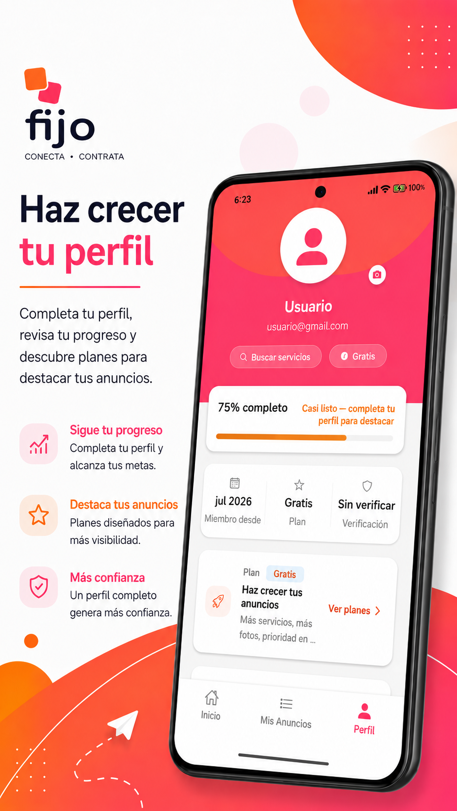 Haz crecer tu perfil